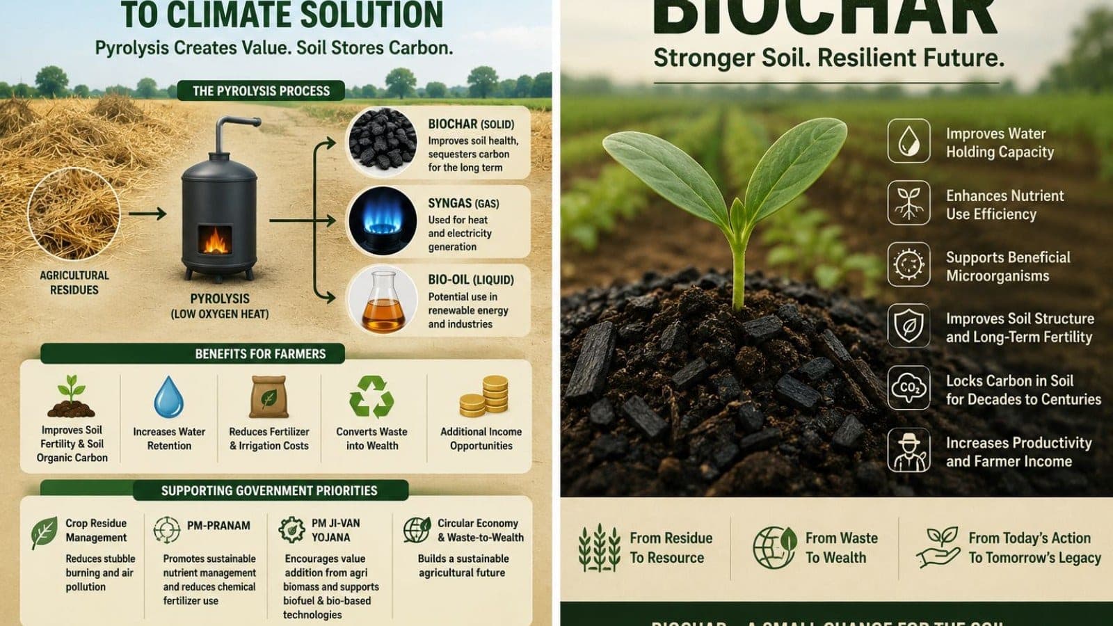 Biochar: How Pyrolysis Can Turn India's Crop Residues into Soil Health and Farmer Income